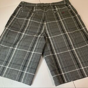 O’NEILL Charcoal Gray, Light Blue and White Cotton Shorts